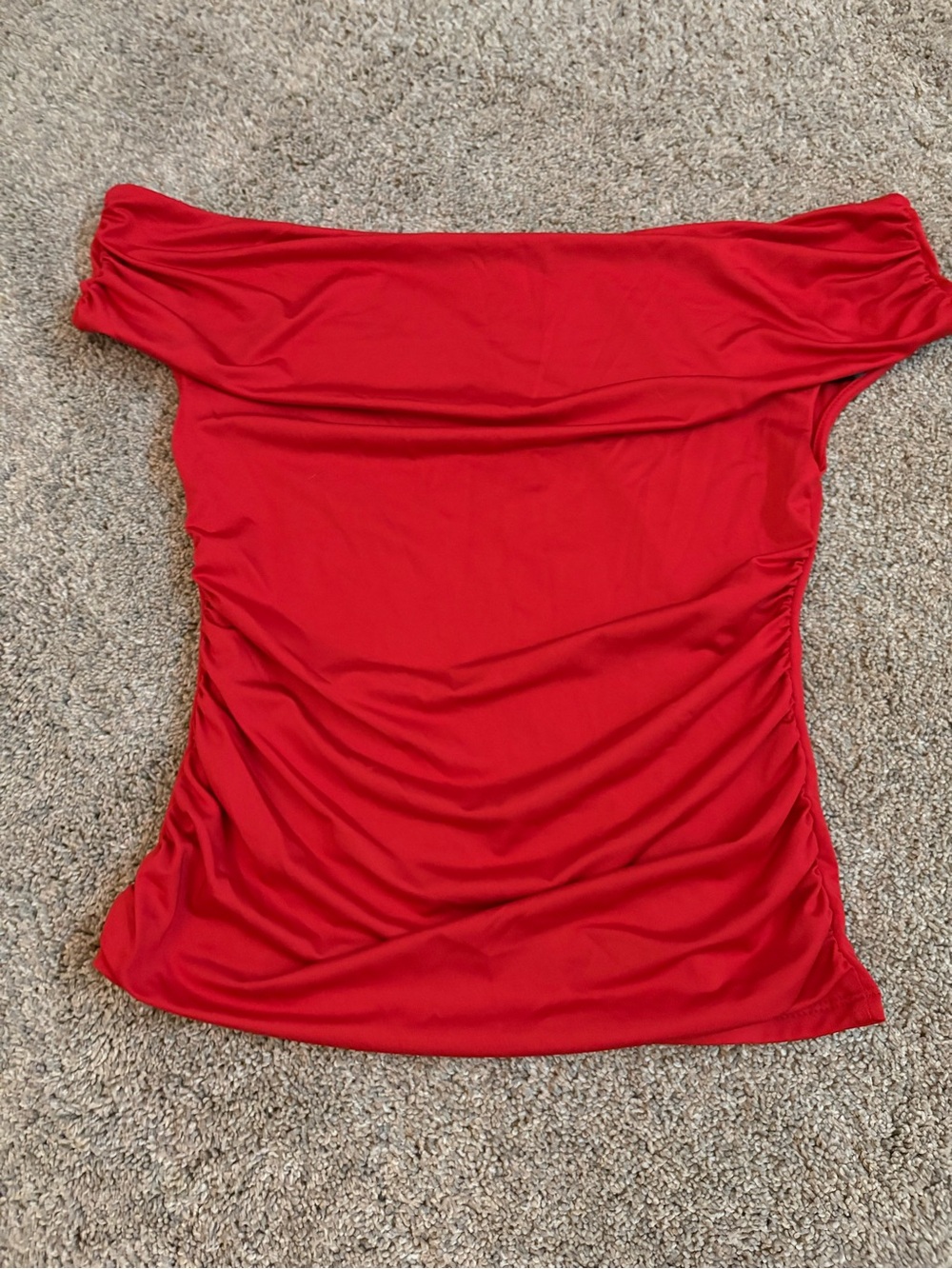 Hollister Off-Shoulder Red Ruched Women's Top